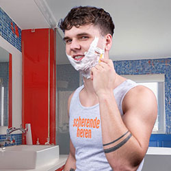 men shave for charity