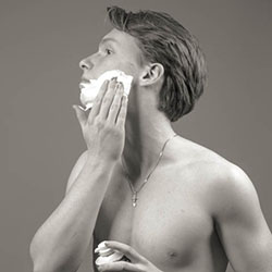 men shave for charity