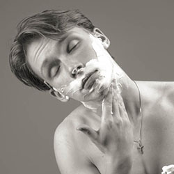 men shave for charity