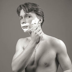 men shave for charity